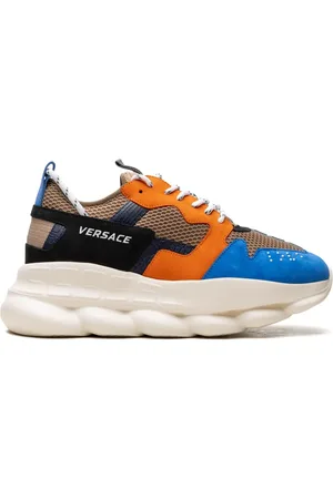 VERSACE Chain Reaction Beige/Black/Blue/Orange Sneakers