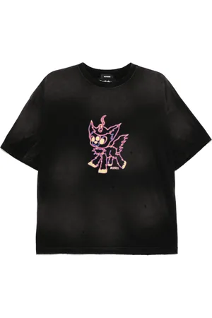 We11 Done Peaches T-Shirt mit Flammen-Logo-Print