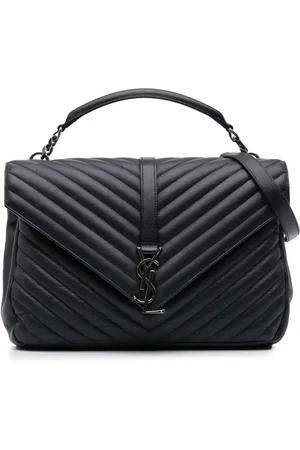 Saint Laurent 2016 große Chevron Monogram College Satchel-Tasche aus Schafleder