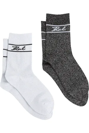 Karl Lagerfeld Signature Lurex-Socken (2er-Set)