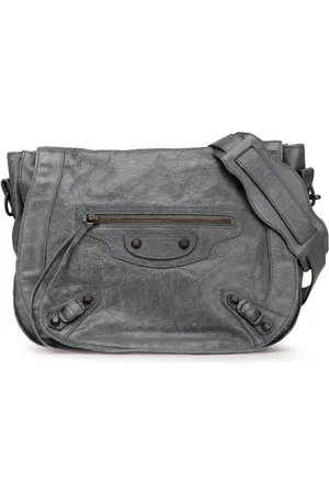Balenciaga 2000-2024 Motocross Classic Neo Folk Kuriertasche aus Lammleder