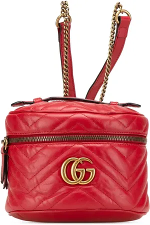 Gucci 2016-2024 runder GG Marmont Rucksack aus Matelassé-Leder