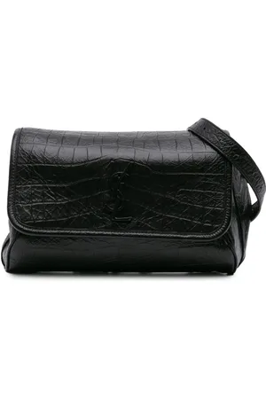 Saint Laurent 2019 baby Monogram Niki Schultertasche aus Leder mit Kroko-Effekt