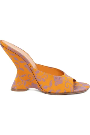 DRIES VAN NOTEN Wedge-Mules mit Blumenmuster