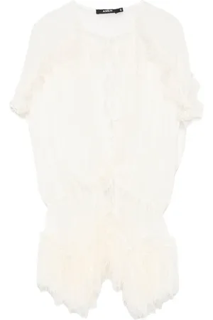 AMEN Bluse mit Spitzeneinsätzen