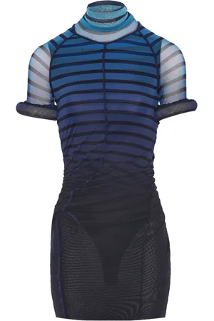 Jean Paul Gaultier Gestreiftes Mesh-Minikleid