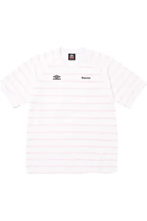 Supreme X Umbro® gestreifter "SS 25 - White" Fußballtrikot