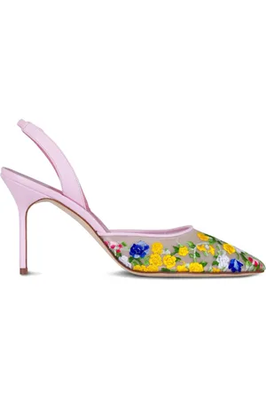 Manolo Blahnik Pumps mit Stickerei 90mm