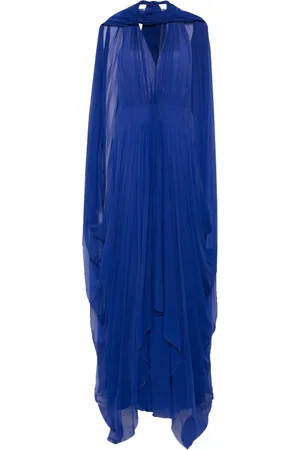 Alberta Ferretti Maxikleid mit Cape-Einsatz