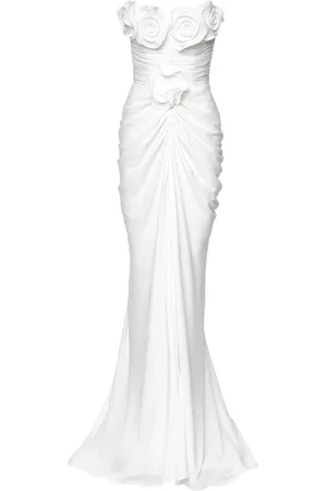 Ana Radu Schulterfreies Abendkleid mit Blumendetail