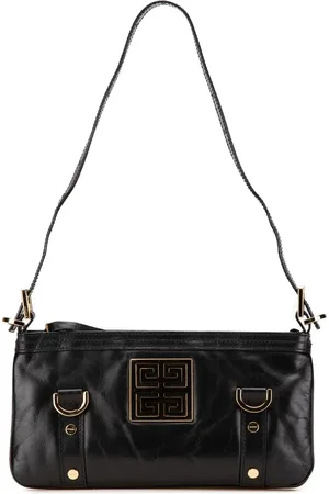 Givenchy 2002 Leather Zip Logo Schultertasche
