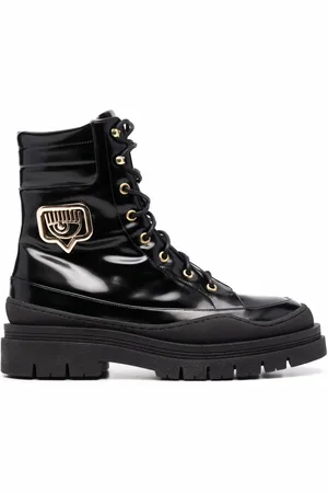 Chiara Ferragni Stiefel mit Logo-Schild