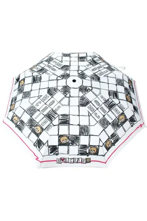 Moschino Regenschirm mit Schachbrett-Print