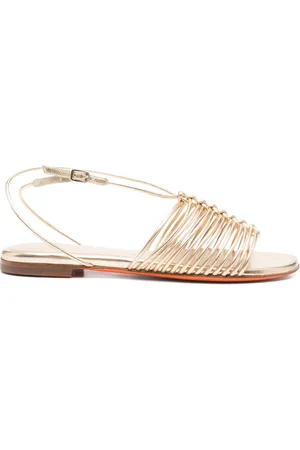 santoni Flache Metallic-Sandalen