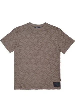Purple Brand Frottee-T-Shirt mit Jacquardmuster