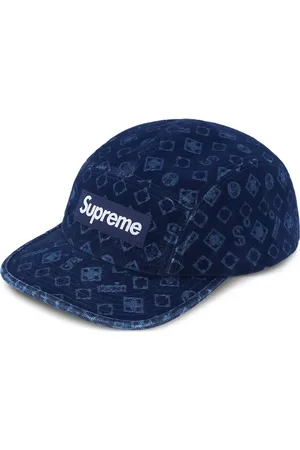 Supreme Beflockte "Blue" Jeans-Baseballkappe