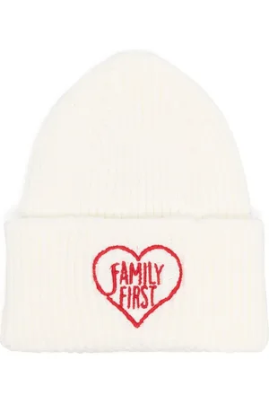 Family First Gerippte Strickmütze mit Logo