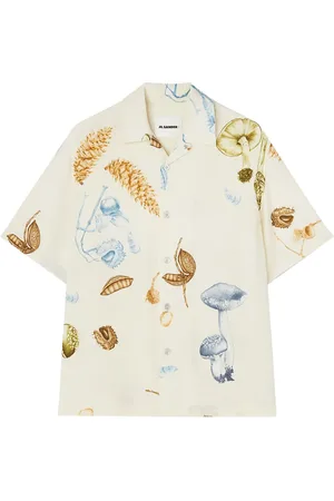 Jil Sander Kurzärmeliges Hemd mit Pilz-Print