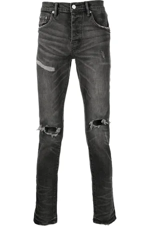 Purple Brand Ausgefranste Slim-Fit-Jeans