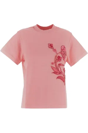 Des Phemmes T-Shirt mit Blumenstickerei