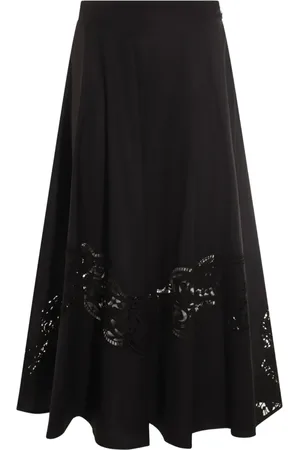 Twin-Set Lace-insert A-line skirt
