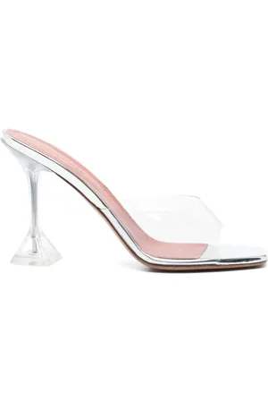 Amina Muaddi Lupita Glass Mules 105mm