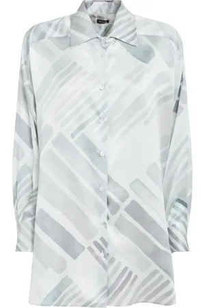 Kiton Seidenhemd mit Ethnic Brush-Muster