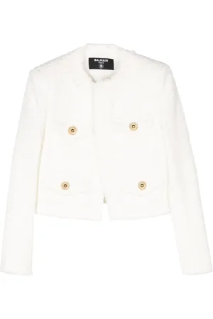 Balmain Tweed-Jacke mit Fransensaum