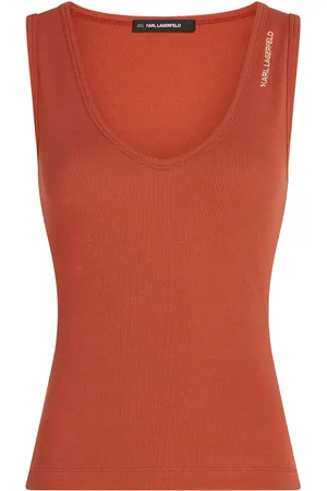 Karl Lagerfeld Geripptes Tanktop mit V-Ausschnitt