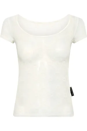 Marine Serre Top aus Mesh