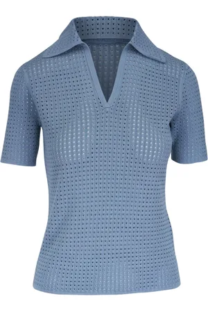 Lafayette 148 Poloshirt mit Lochstrickmuster