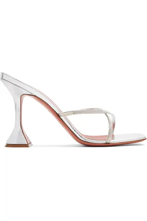 Amina Muaddi Henson Mules im Metallic-Look 95mm