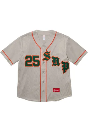 Supreme Old English "SS 25 - Grey" Baseball-Trikot