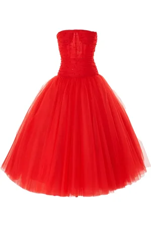 Carolina Herrera Trägerloses Tüllkleid