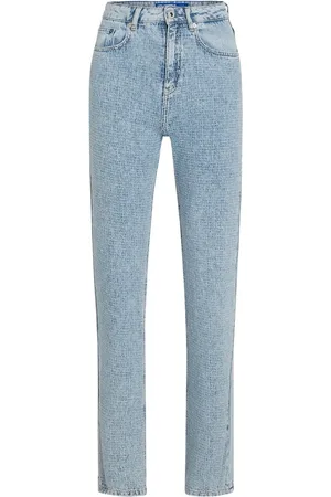 Karl Lagerfeld Bouclé-Jeans mit hohem Bund