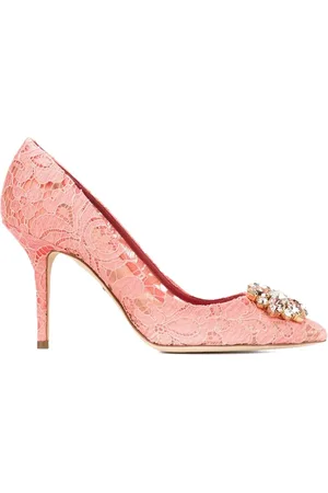 Dolce & Gabbana Lace Rainbow Pumps mit Brosche 90mm
