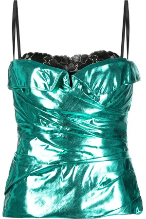 Dolce & Gabbana Gerafftes Metallic-Oberteil