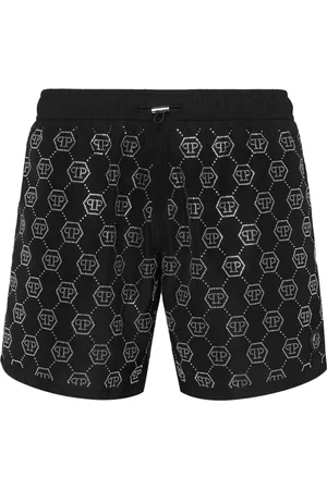 Philipp Plein Badeshorts mit Kristall-Monogramm