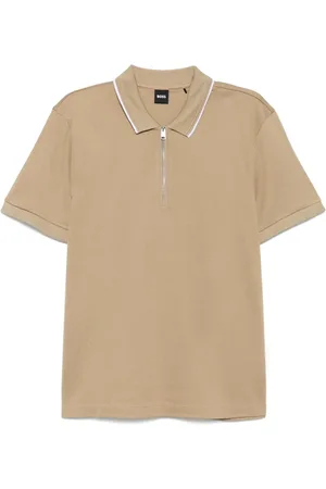 HUGO BOSS Structured Zip Placket Poloshirt