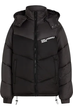 Karl Lagerfeld Gefütterte Kapuzenjacke mit Logo-Print