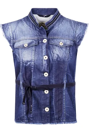 High Jeansweste mit Gürtel