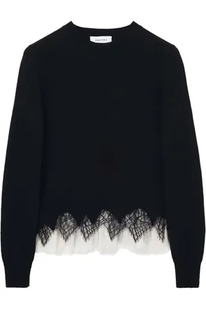 Alexander McQueen Pullover mit Spitzenbesatz