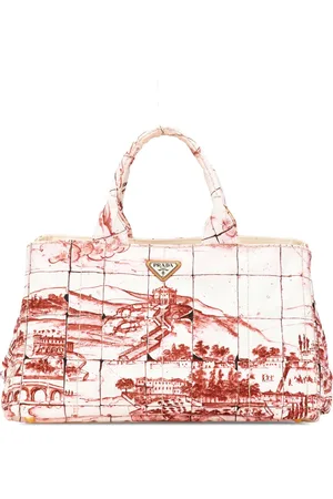 Prada 2013-2024 große Canapa Azulejos Satchel-Tasche aus Canvas