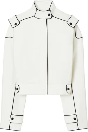Tory Burch Cropped-Jeansjacke mit Kontrastnähten