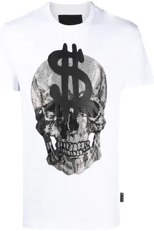 Philipp Plein T-Shirt mit Kristall-Totenkopf