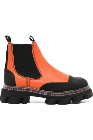 Ganni Stiefeletten mit Kontrasteinsatz