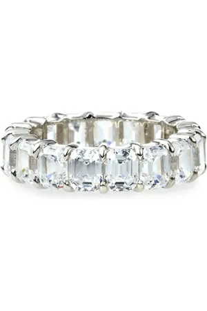 FANTASIA BY DESERIO 14kt Eternity Weißgoldring mit Smaragd