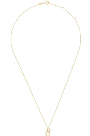 Aliita 9kt Letra B Gelbgoldhalskette mit Amethyst-Anhänger