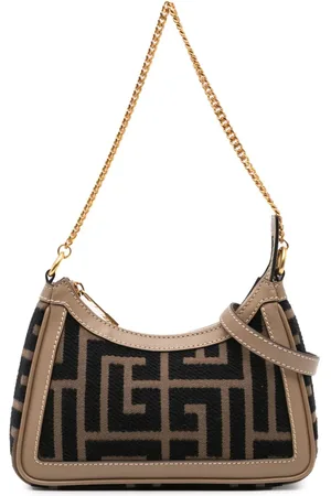 Balmain 2020-2024 Monogram B-Army Satchel-Tasche aus Canvas