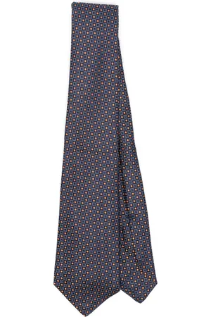 Kiton Gemusterte Seidenkrawatte